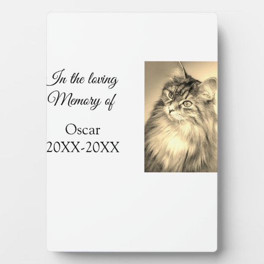 愛するペットの名前を追加した追悼記念品の葬儀 フォトプラーク (正面)