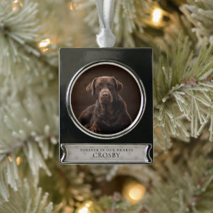 愛するペットの永遠のメモリアル シルバープレートバナーオーナメント