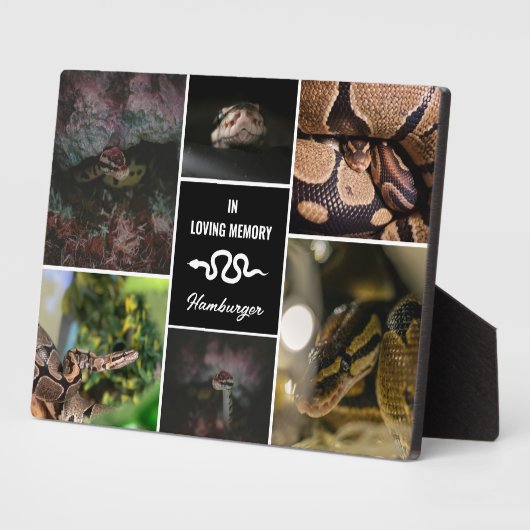 愛するペットの蛇の思い出写真コラージュ フォトプラーク (側面)