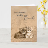 愛するペットを失った友達へ　ふわふわの友達は最高の友達 カード (黄色い花)