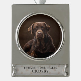 愛するペットを永遠に偲ぶメモリアル シルバープレートバナーオーナメント