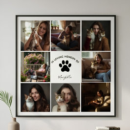 愛するペットコラージュ 猫のメモリアル ポスター