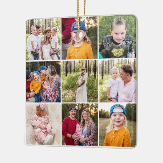 愛するママへのクリスマスプレゼントに最適な9枚の写真が入るセラミック製品 セラミックオーナメント (左)