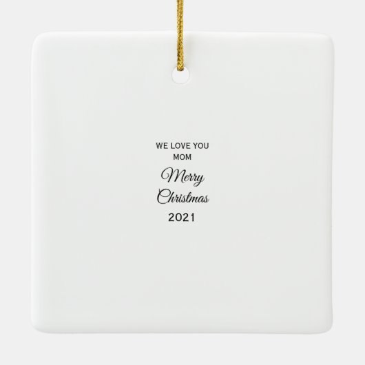 愛するママへのクリスマスプレゼントに最適な9枚の写真が入るセラミック製品 セラミックオーナメント (裏面)