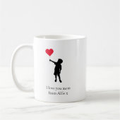 愛するママシンプルミニマルパーソナライズされた コーヒーマグカップ (左)