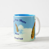 愛するママパーソナライズされた孔雀 ツートーンマグカップ (正面右)