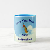 愛するママパーソナライズされた孔雀 ツートーンマグカップ (中央)