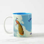 愛するママパーソナライズされた孔雀 ツートーンマグカップ (左)