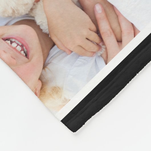 愛するママ写真コラージュ黒 フリースブランケット (角)