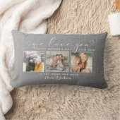 愛するママ家族の写真コラージュモダン素朴 ランバークッション (ブランケット)