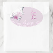 愛するママ楕円ステッカー 楕円形シール (バッグ)