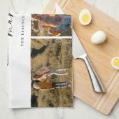 愛するママ母ハッピー母の日フォトコラージュ キッチンタオル (四つ折り)