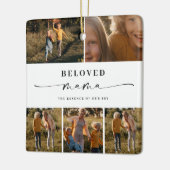 愛するママ母ハッピー母の日フォトコラージュ セラミックオーナメント (左)