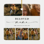 愛するママ母ハッピー母の日フォトコラージュ セラミックオーナメント (裏面)