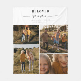 愛するママ母ハッピー母の日フォトコラージュ フリースブランケット