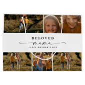 愛するママ母ハッピー母の日フォトコラージュ ラージペーパーバッグ (裏面)