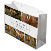 愛するママ母ハッピー母の日フォトコラージュ ラージペーパーバッグ (裏面アングル)