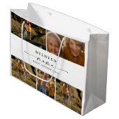 愛するママ母ハッピー母の日フォトコラージュ ラージペーパーバッグ (正面アングル)