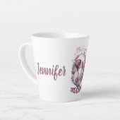 愛するママ、娘のキス、最高のギフトエバー、ジェニー カフェラテマグ (左アングル)