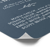 愛するミニマル記憶の中で葉の石板ブルー記念 ポスター (角)