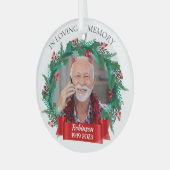 愛するメモリでクリスマスリースGrandpa写真 ガラスオーナメント (正面左)