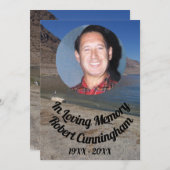 愛するメモリでシーガル湖の山の写真カード 招待状 (正面/裏面)