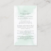 愛するメモリでユーカリ緑の祈りの言葉カード 名刺 (裏面)