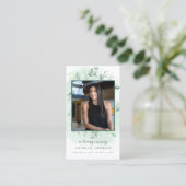 愛するメモリでユーカリ緑の祈りの言葉カード 名刺 (スタンド正面)