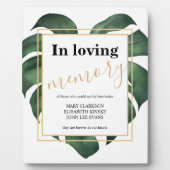 愛するメモリでリーフ結婚のサインTabletop フォトプラーク (正面)