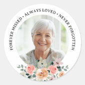 愛するメモリで常に愛されたカスタム写真フローラ ラウンドシール (正面)