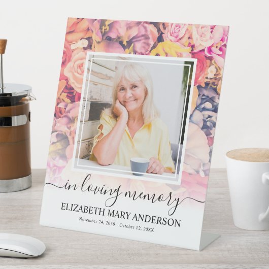 愛するメモリで明るいフローラ葬儀の写真 台座サイン (インサイチュ)