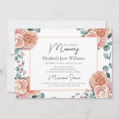 愛するメモリで桃のバラ1写真 招待状 (正面)