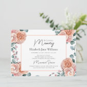 愛するメモリで桃のバラ1写真 招待状 (スタンド正面)