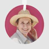 愛するメモリで母の休日フローラクリーム写真 オーナメント (裏面)