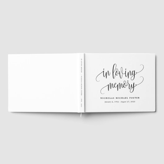 愛するメモリで編集可能な色の美しい書道 ゲストブック (全面)