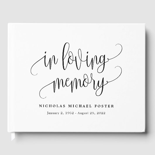 愛するメモリで編集可能な色の美しい書道 ゲストブック (正面)