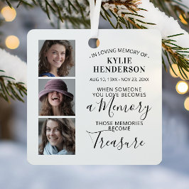 愛するメモリで3写真クリスマス メタルオーナメント