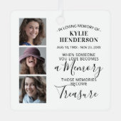 愛するメモリで3写真クリスマス メタルオーナメント (正面)