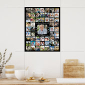 愛するメモリのメモリアル55フォトコラージブラック ポスター (キッチン)