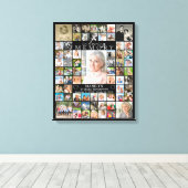 愛するメモリのメモリアル66フォトコラージブラック キャンバスプリント (インサイチュ (ウッドフロア))