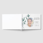 愛するメモリの水色の植物文字の写真 ゲストブック (全面)