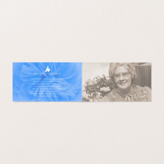 愛するメモリの葬儀ブルーバラ祈りの言葉カード (内部フラット)