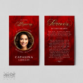 愛するメモリの赤いバラの死亡記事の祈りの言葉カード 招待状