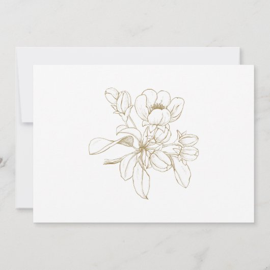 愛するメモリエレガントフローラ金ゴールドありがとう 招待状 (裏面)