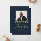 愛するメモリスクリプトお洒落の写真葬儀 ノートカード (正面/裏面インサイチュ)