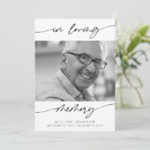 愛するメモリスクリプトモダンの写真葬儀 サンキューカード (スタンド正面)