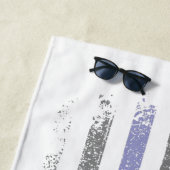 愛するメモリポリス薄いブルーラインフラグビーチ ビーチタオル (インサイチュ)