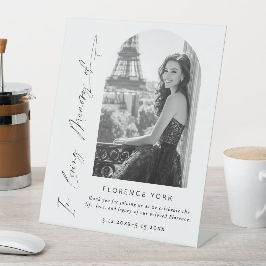 愛するメモリーアーチ写真葬儀へようこそ 台座サイン (インサイチュ)