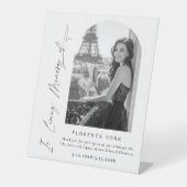 愛するメモリーアーチ写真葬儀へようこそ 台座サイン (正面)