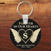 愛するメモリーキーチェーンのモノグラム記念碑 キーホルダー (正面)